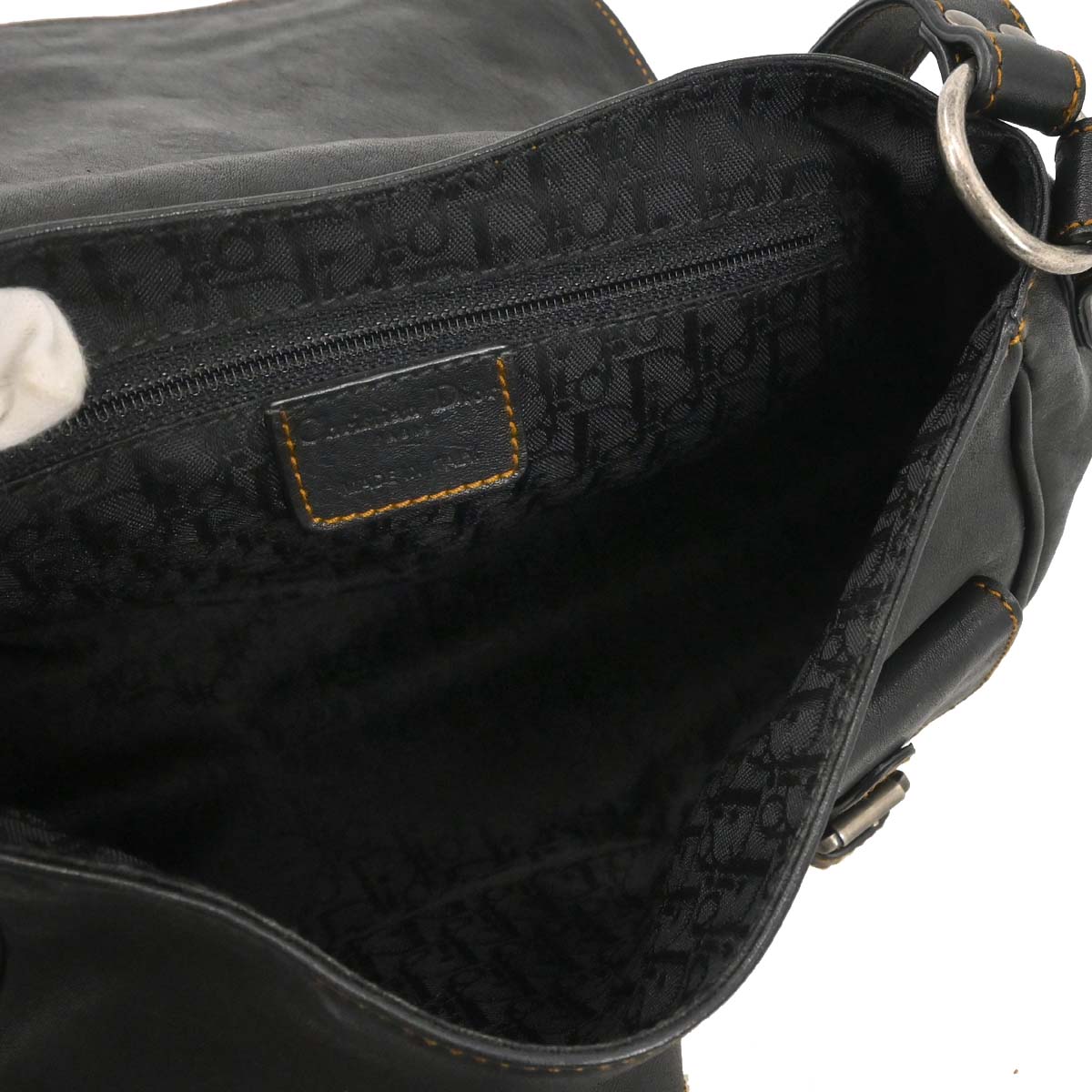 Christian Dior Black Gaucho Shoulder Bag