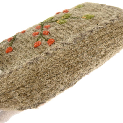 Fendi Brown Wool Baguette Handbag