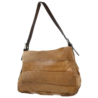 Fendi Brown Pony Hair Mamma Baguette Handbag