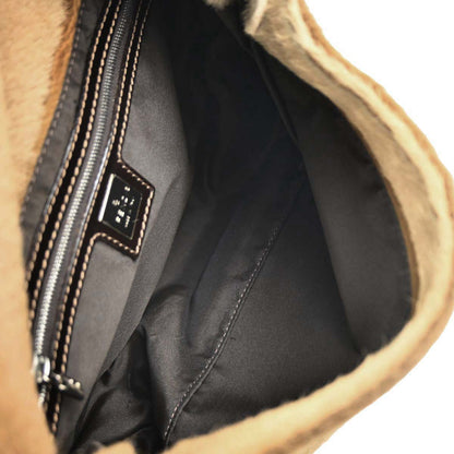Fendi Brown Pony Hair Mamma Baguette Handbag