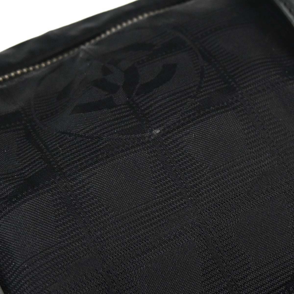 Chanel Black Jacquard Nylon Travel Line Tote Handbag