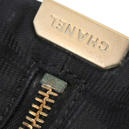 Chanel Black Jacquard Nylon Travel Line Tote Handbag