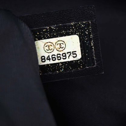 Chanel Black Jacquard Nylon Travel Line Tote Handbag