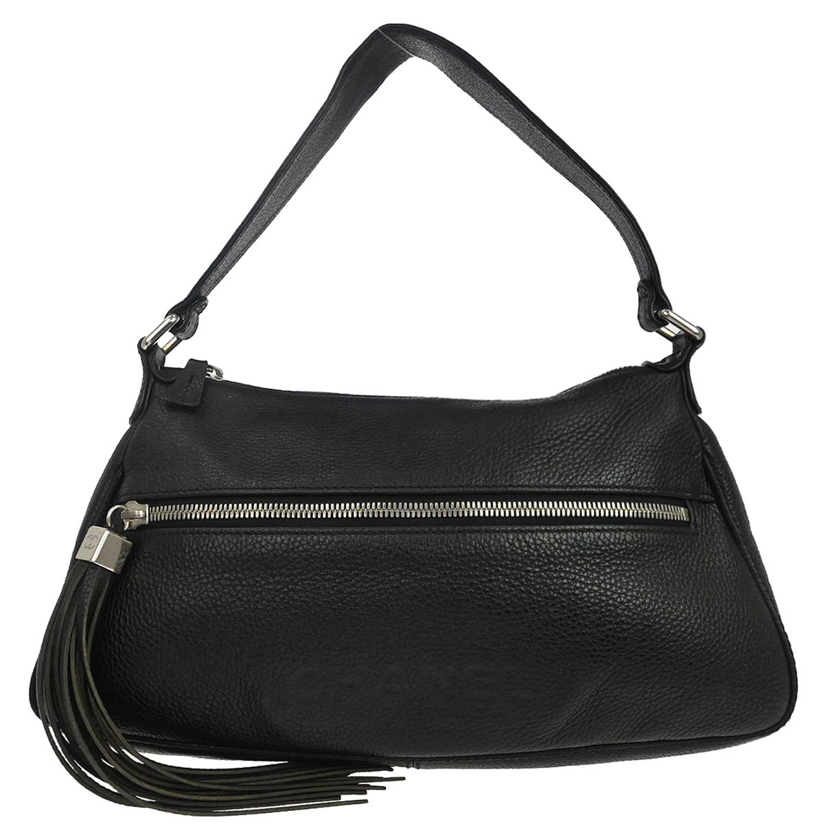 Chanel Black Calfskin Fringe Handbag