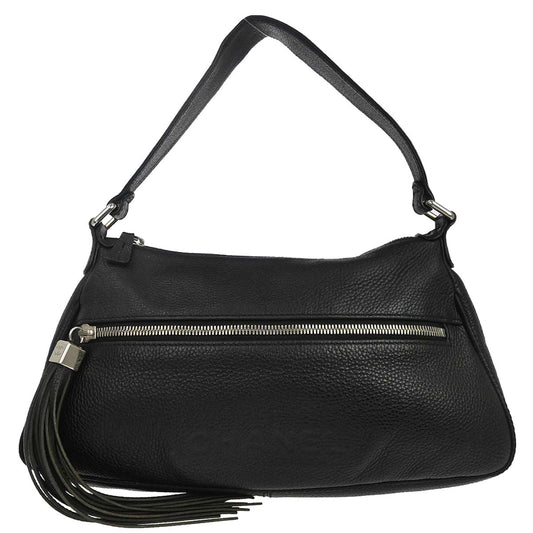 Chanel Black Calfskin Fringe Handbag