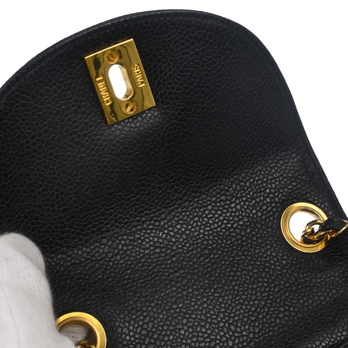 Chanel Black Caviar Skin Shoulder Bag