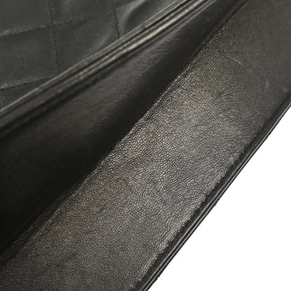 Chanel Black Lambskin Pushlock Small Half Flap Shoulder Bag
