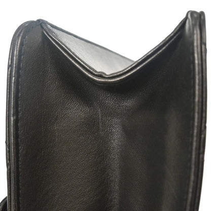 Chanel Black Lambskin Pushlock Small Half Flap Shoulder Bag