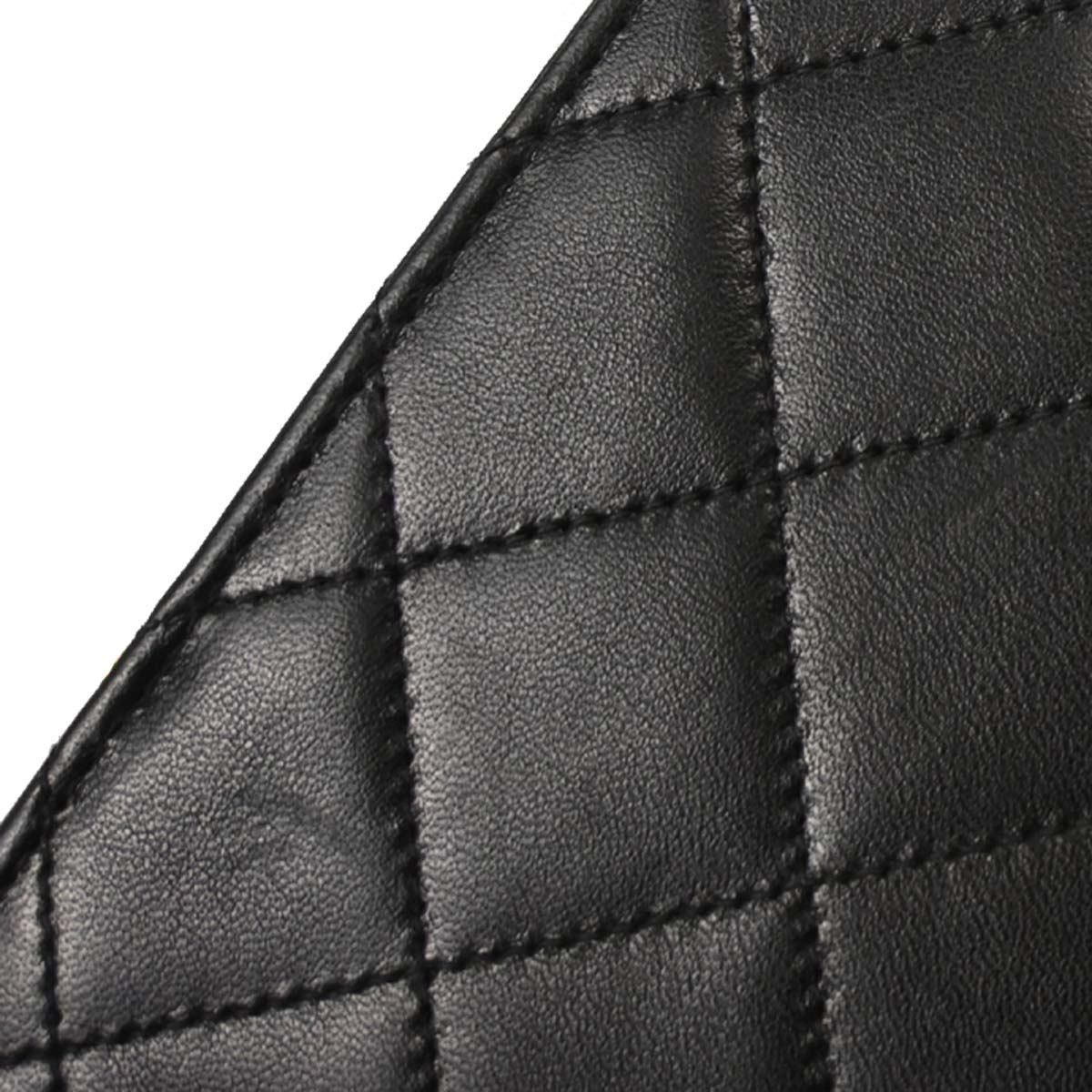 Chanel Black Lambskin Pushlock Small Half Flap Shoulder Bag