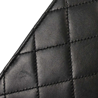 Chanel Black Lambskin Pushlock Small Half Flap Shoulder Bag