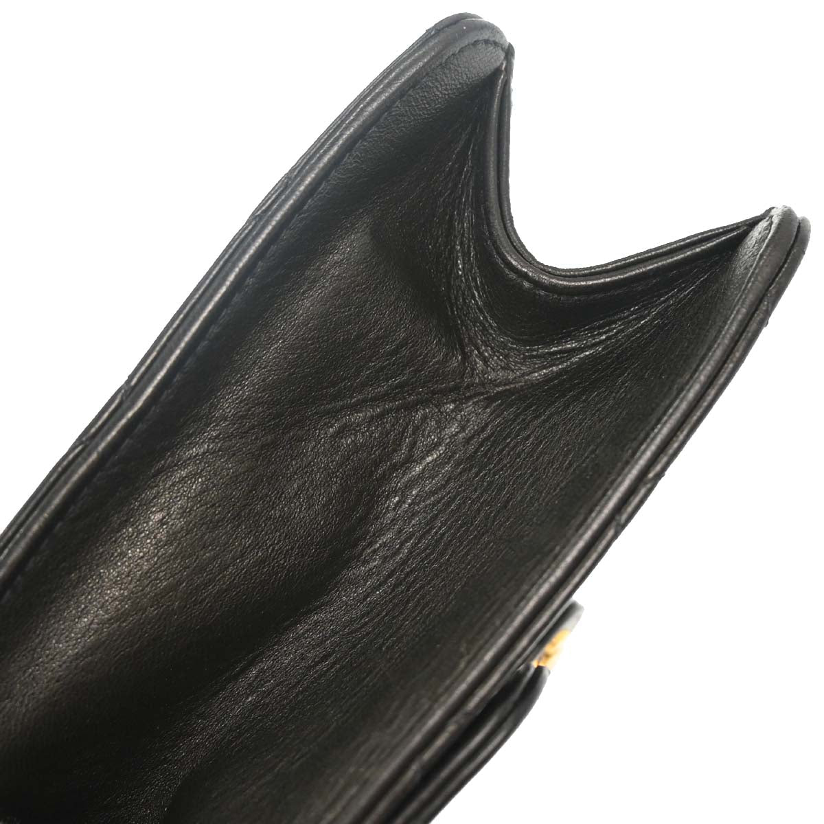 Chanel Black Lambskin Pushlock Small Half Flap Shoulder Bag