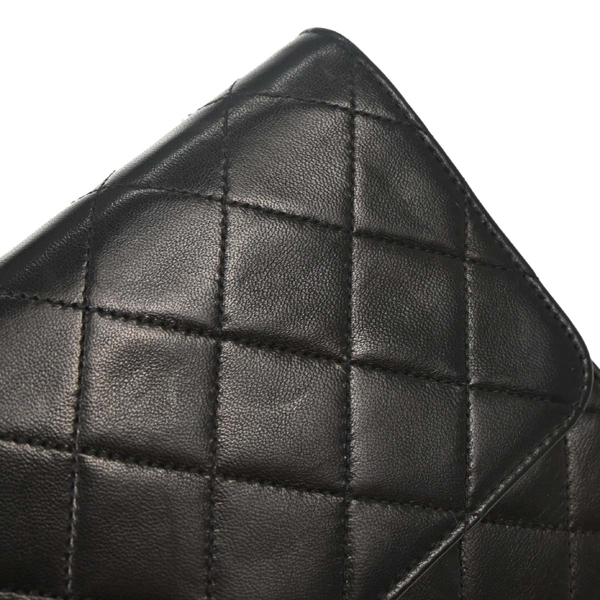 Chanel Black Lambskin Pushlock Small Half Flap Shoulder Bag