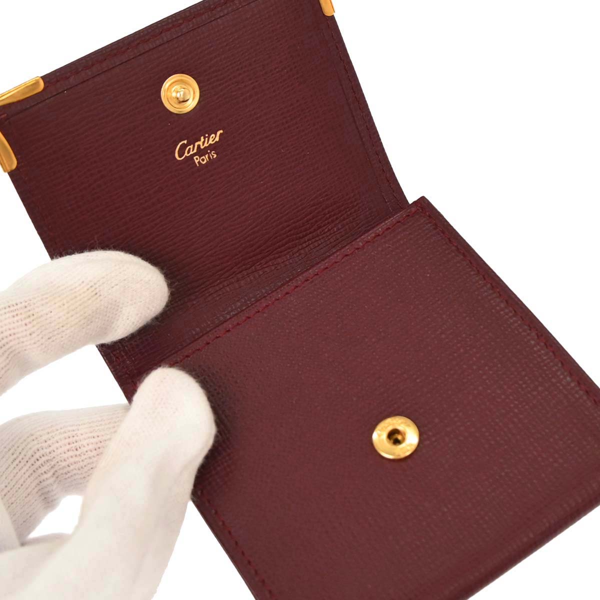 Cartier Must de Cartier Coin Purse Wallet Bordeaux