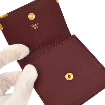 Cartier Must de Cartier Coin Purse Wallet Bordeaux