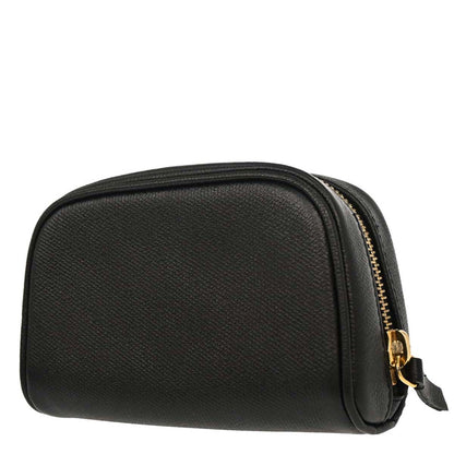Chanel 2003-2004 Black Leather Coco Button Multi Pouch