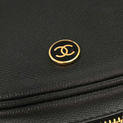 Chanel 2003-2004 Black Leather Coco Button Multi Pouch