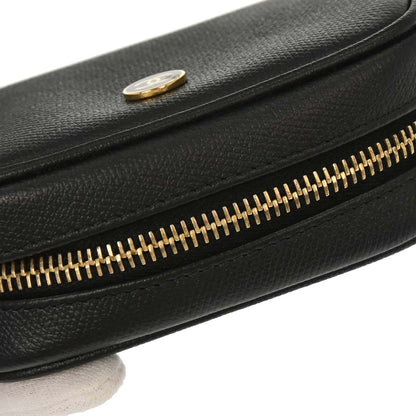 Chanel 2003-2004 Black Leather Coco Button Multi Pouch