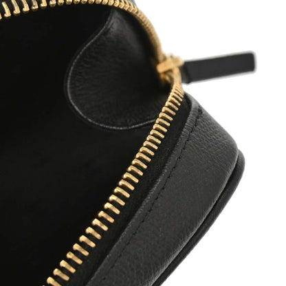 Chanel 2003-2004 Black Leather Coco Button Multi Pouch