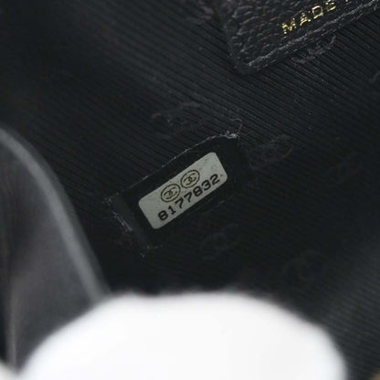 Chanel 2003-2004 Black Leather Coco Button Multi Pouch
