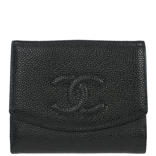 Chanel Black Caviar Skin Coin Purse Wallet