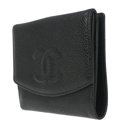 Chanel Black Caviar Skin Coin Purse Wallet