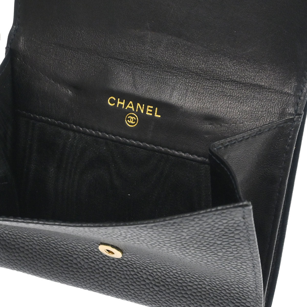 Chanel Black Caviar Skin Coin Purse Wallet