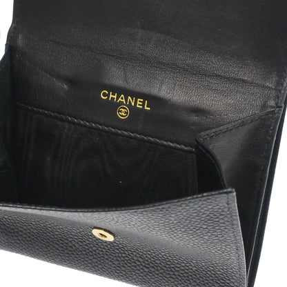 Chanel Black Caviar Skin Coin Purse Wallet