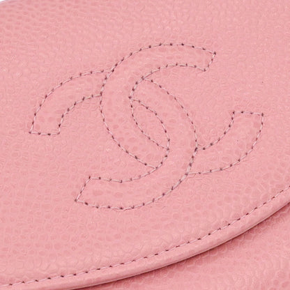 Chanel 2003-2004 Pink Caviar Skin Coin Purse Wallet