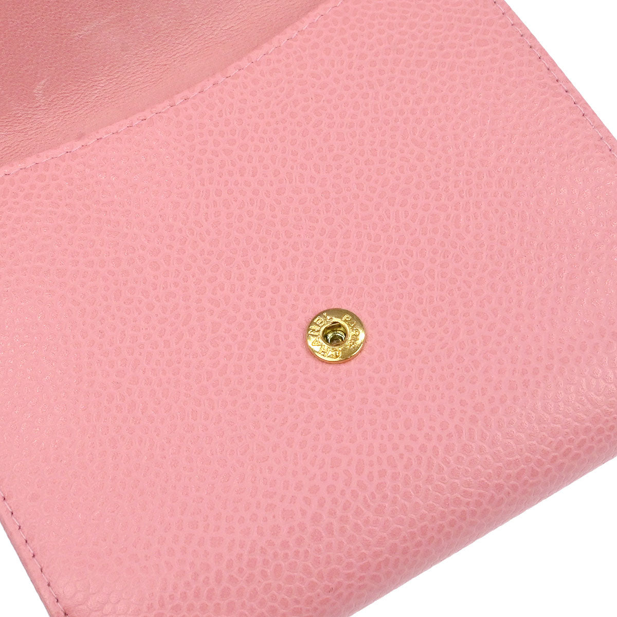 Chanel 2003-2004 Pink Caviar Skin Coin Purse Wallet