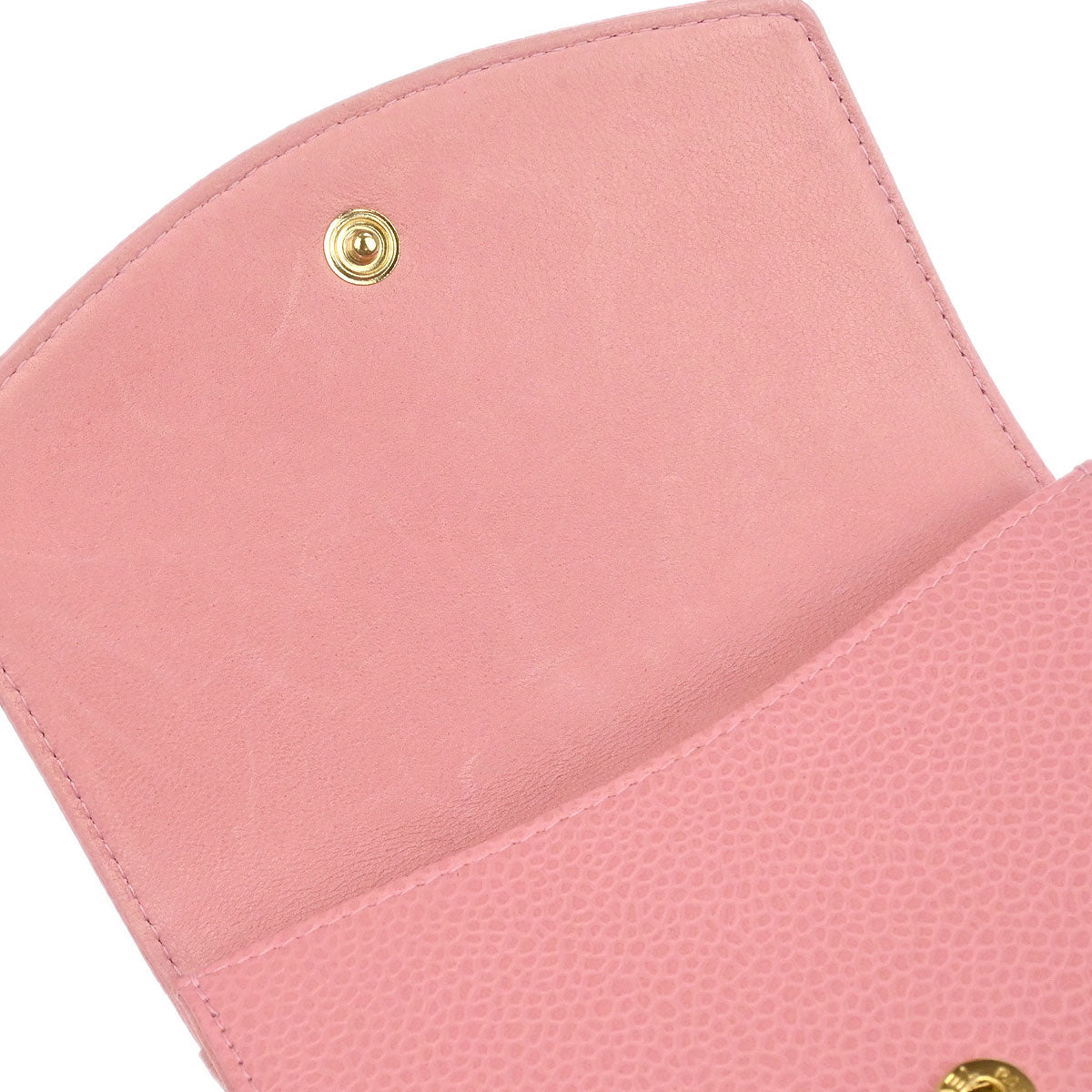 Chanel 2003-2004 Pink Caviar Skin Coin Purse Wallet