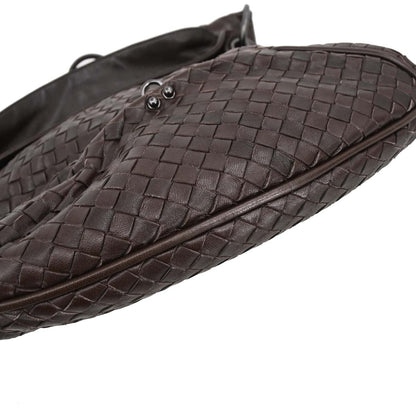 Bottega Veneta Brown Lambskin Intrecciato Handbag