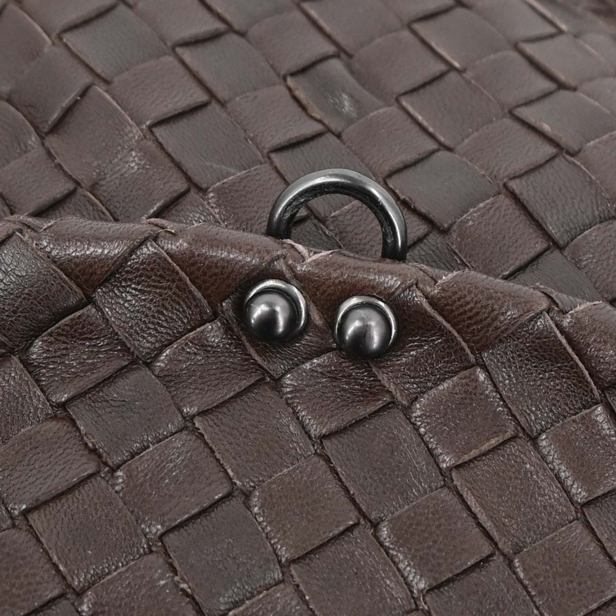 Bottega Veneta Brown Lambskin Intrecciato Handbag
