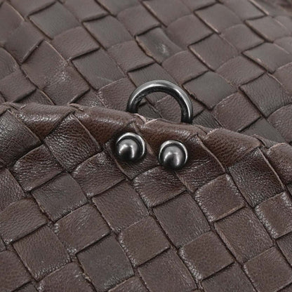 Bottega Veneta Brown Lambskin Intrecciato Handbag