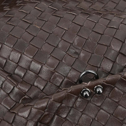Bottega Veneta Brown Lambskin Intrecciato Handbag