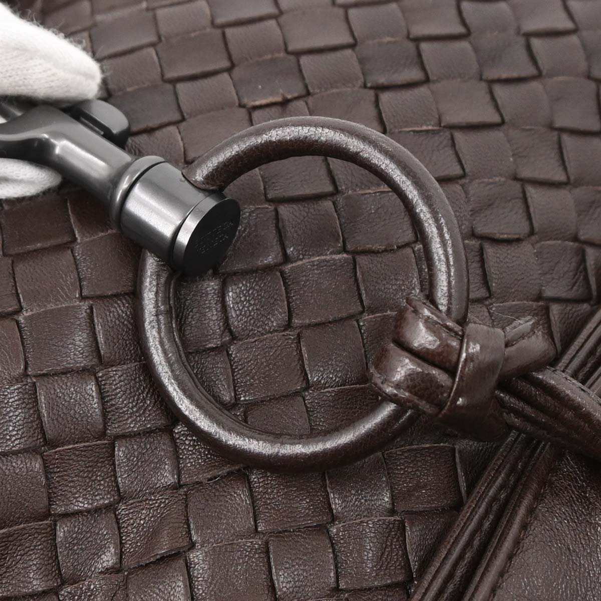 Bottega Veneta Brown Lambskin Intrecciato Handbag