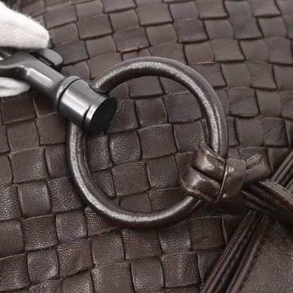 Bottega Veneta Brown Lambskin Intrecciato Handbag