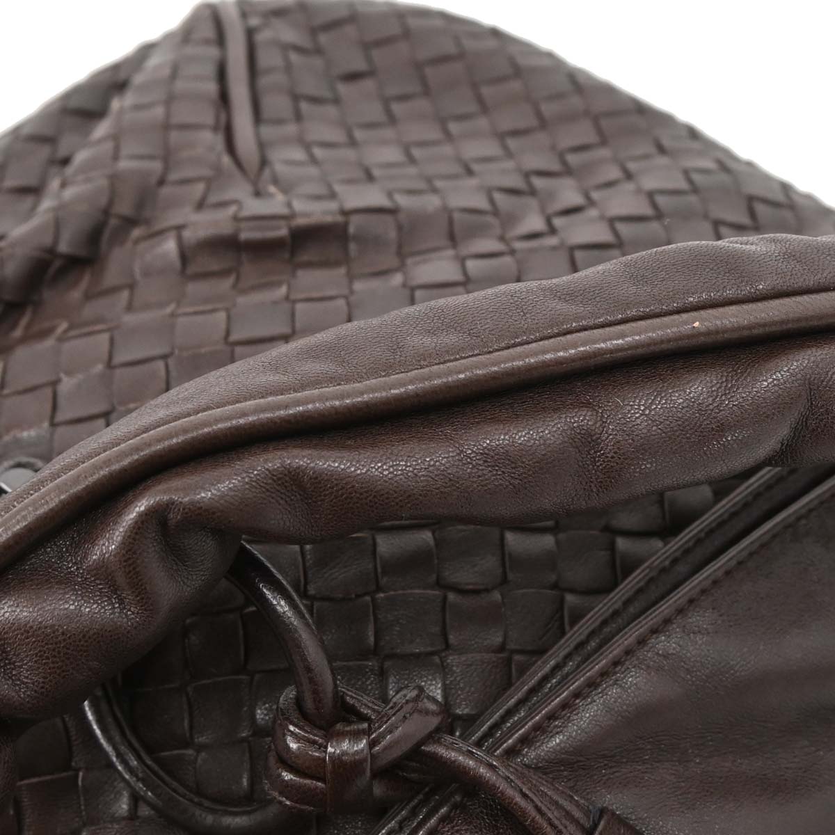 Bottega Veneta Brown Lambskin Intrecciato Handbag