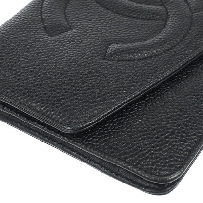 Chanel 1994-1996 Black Caviar Skin Long Wallet