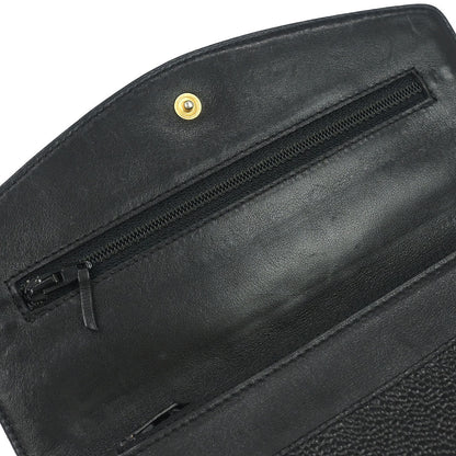 Chanel 1994-1996 Black Caviar Skin Long Wallet
