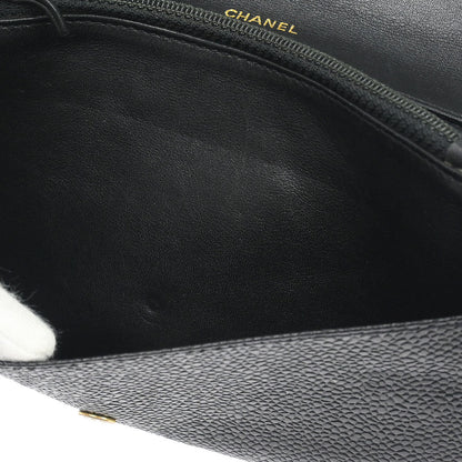 Chanel 1994-1996 Black Caviar Skin Long Wallet