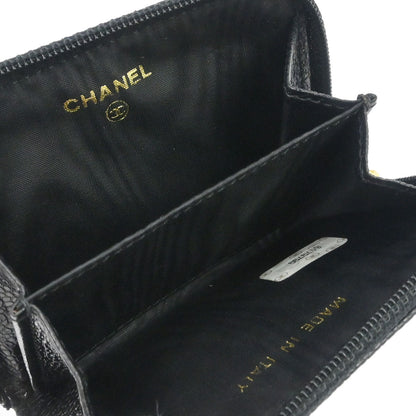 Chanel 1997-1999 Black Caviar Skin Coin Purse Wallet