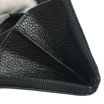 Chanel 1997-1999 Black Caviar Skin Coin Purse Wallet