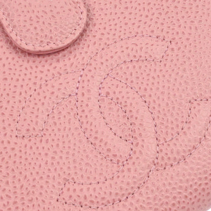 Chanel 2003-2004 Pink Caviar Skin Bifold Wallet