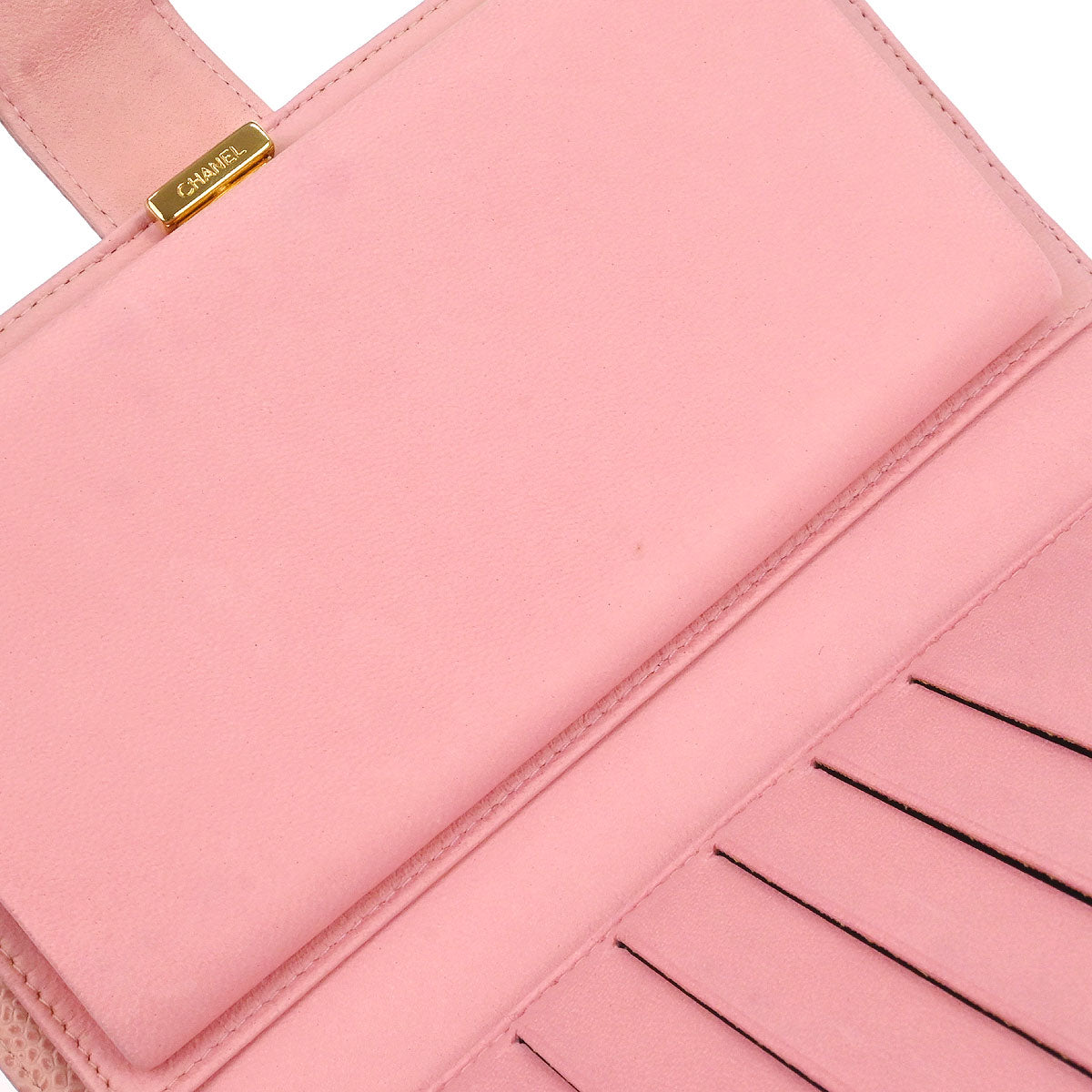 Chanel 2003-2004 Pink Caviar Skin Bifold Wallet