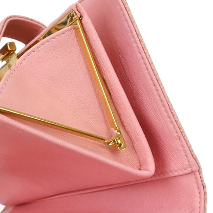 Chanel 2003-2004 Pink Caviar Skin Bifold Wallet