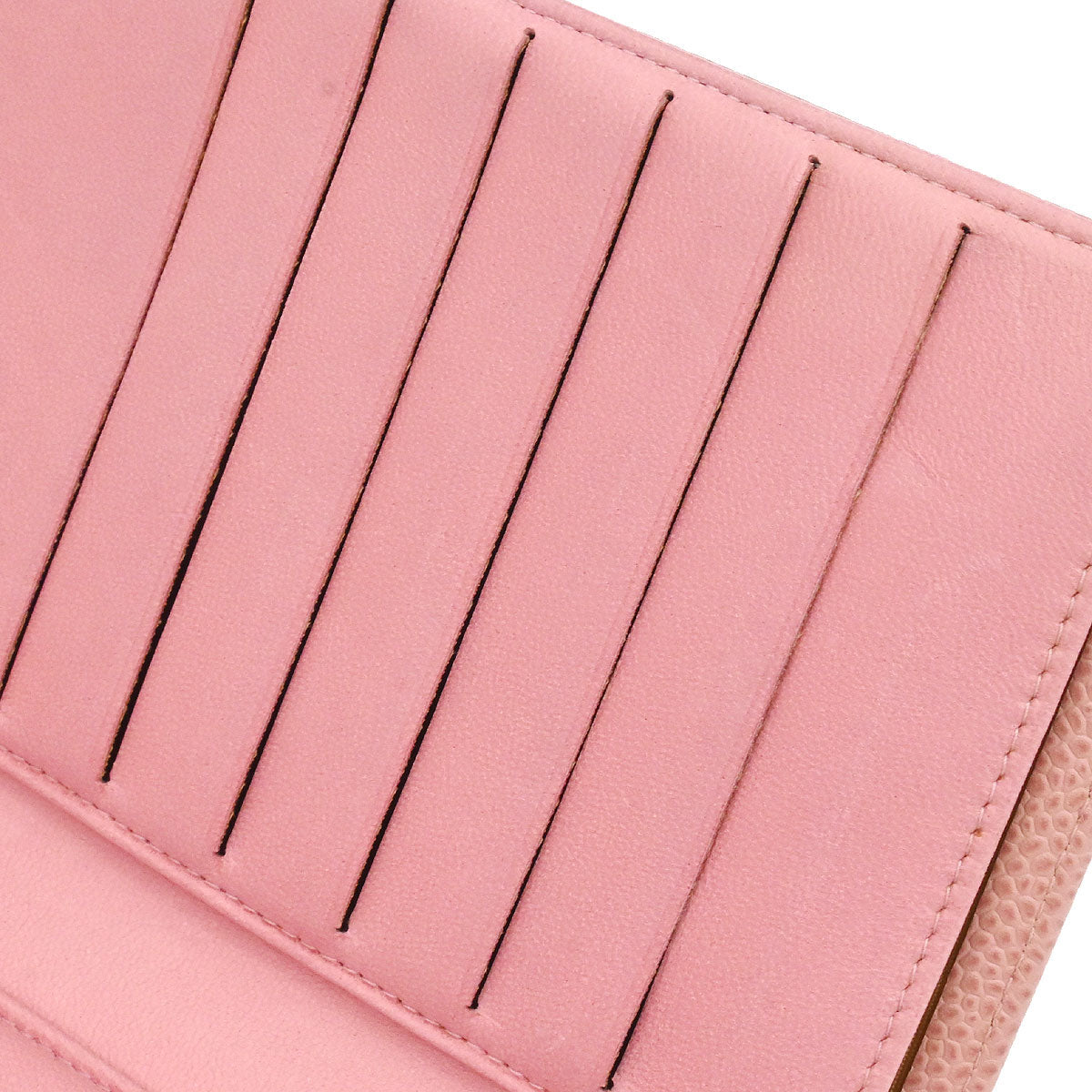 Chanel 2003-2004 Pink Caviar Skin Bifold Wallet