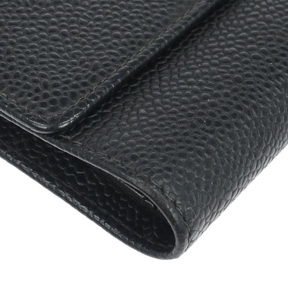 Chanel Black Caviar Skin Trifold Wallet