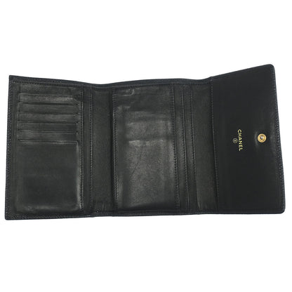 Chanel Black Caviar Skin Trifold Wallet