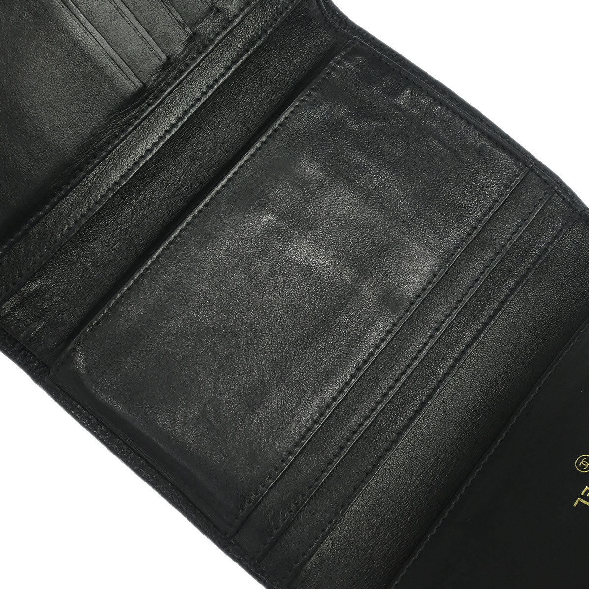 Chanel Black Caviar Skin Trifold Wallet
