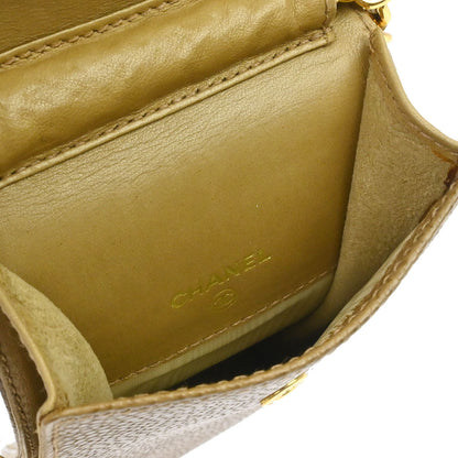 Chanel 1996-1997 Beige Caviar Skin Chain Shoulder Bag Pochette Phone Case